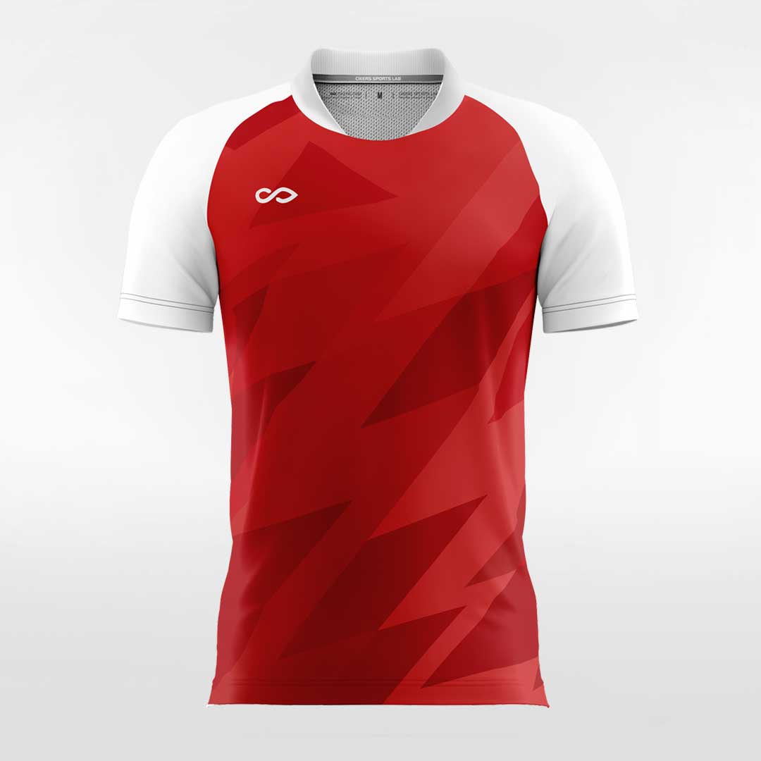 Custom Red & White Men's Soccer Jersey