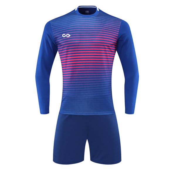 Custom Blue Gradient Stripe Soccer Uniform Design