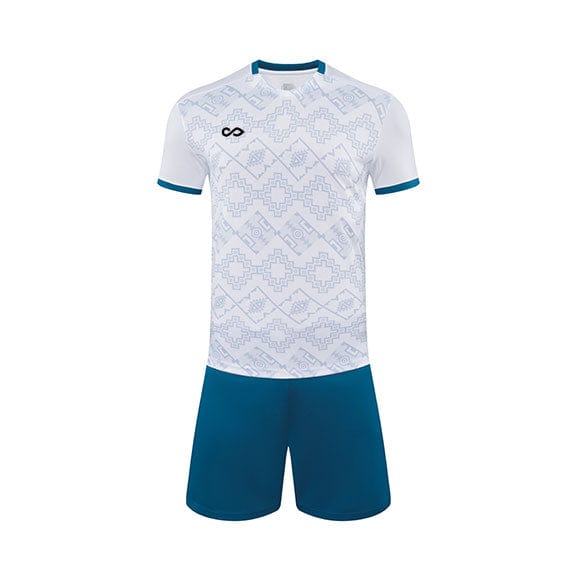 Custom White Soccer Uniform Design Graphic