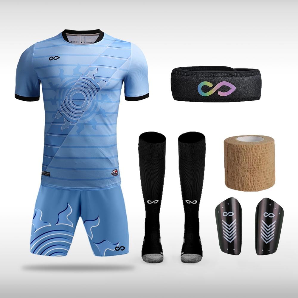 Sublimated Football Uniform Package Blue Design