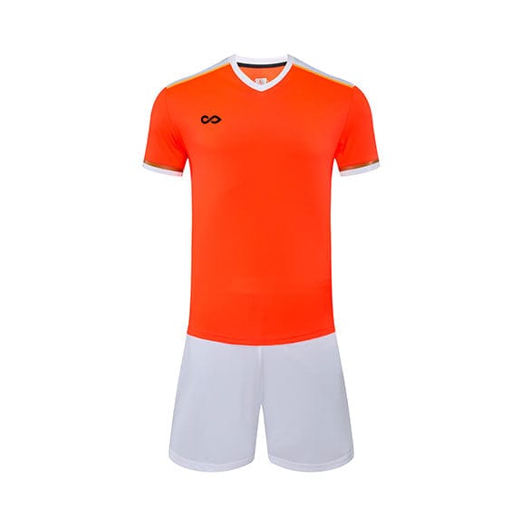 Custom Red and White V-neck Soccer Kit Design