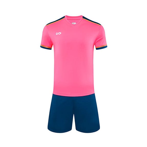 Custom Pink V-neck Soccer Kit Design