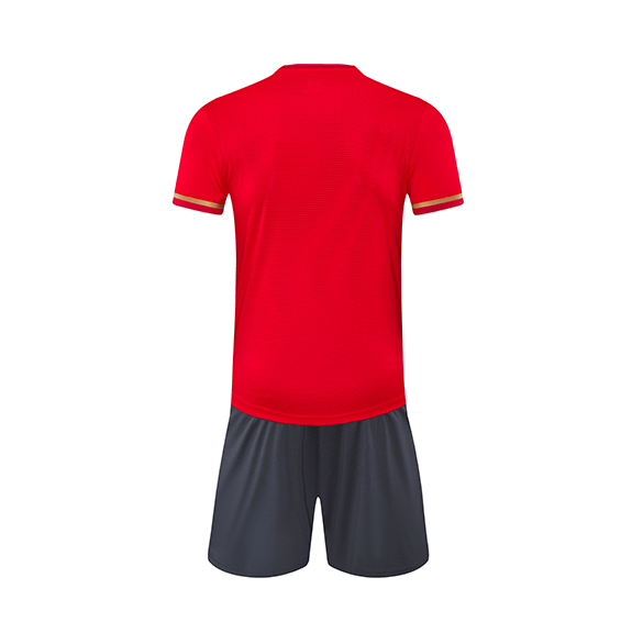 Custom Red V-neck Soccer Kit Design