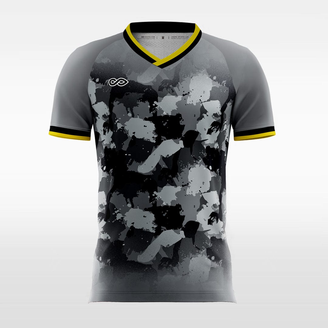 Custom Black and Gray Men's Soccer Jersey